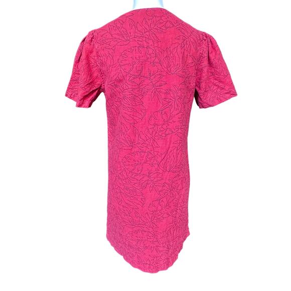 Nicole Miller Original Red Linen Blend Tropical Dress Size Medium - Picture 2 of 9